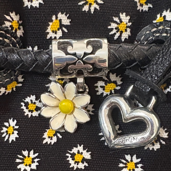 Brighton Black and White Floral Shoulder Bag - Picture 3 of 3